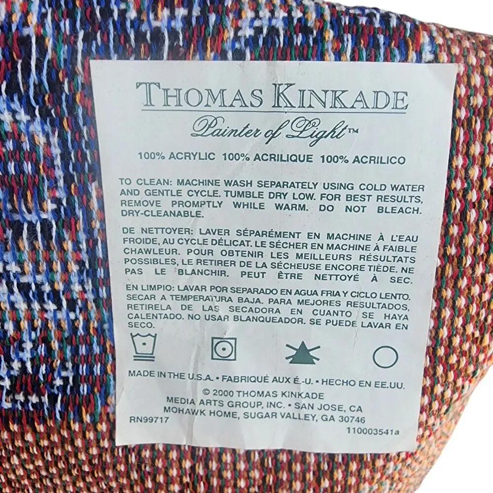 Thomas Kinkade Lighthouse Woven Throw Blanket 57x48 Painter of‎ Light Fringe
